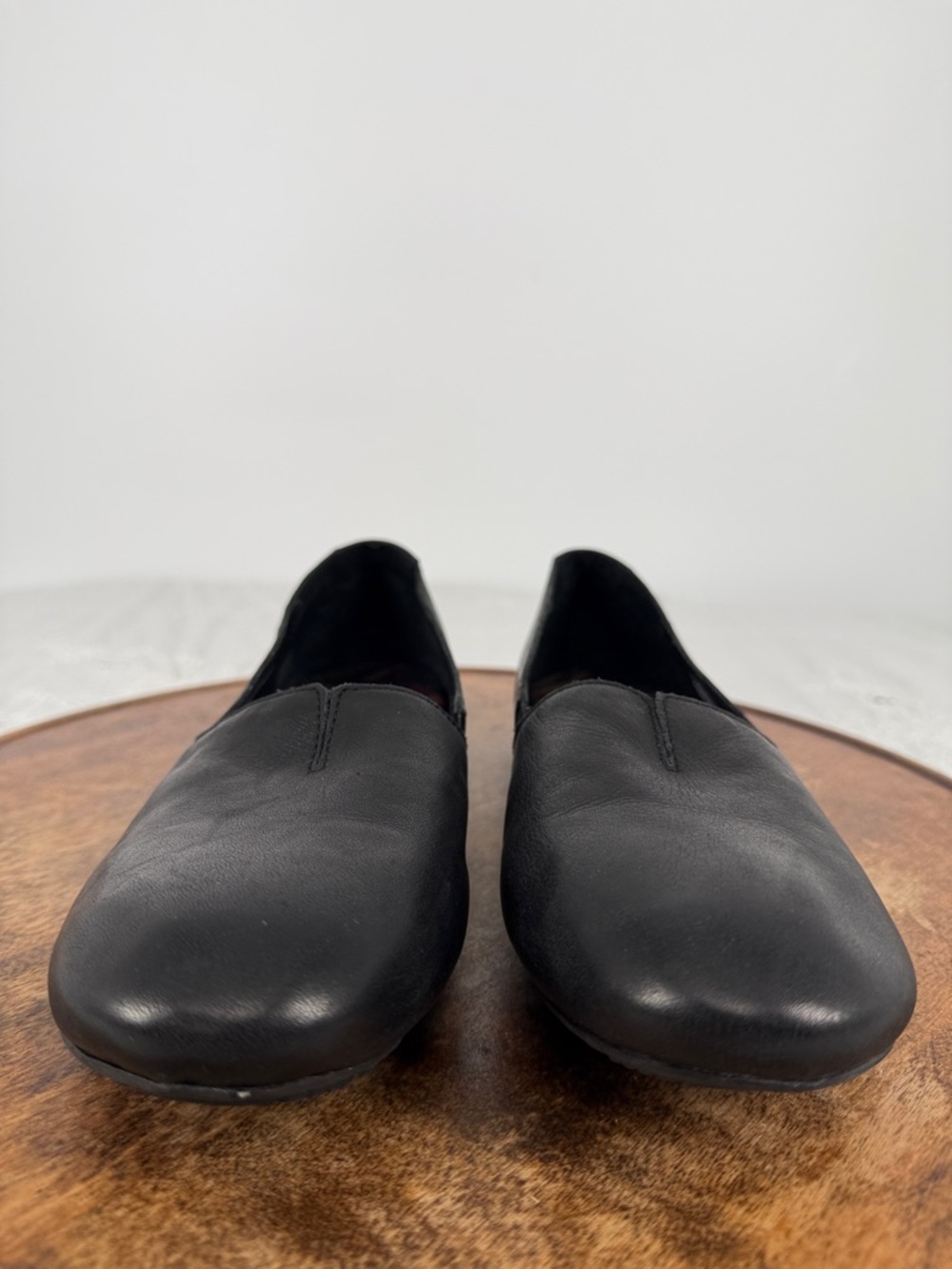 Born Shoes Wm 9M Sebra Black Leather Slip On Loafer Flat Comfort Flexible - Picture 2 of 12